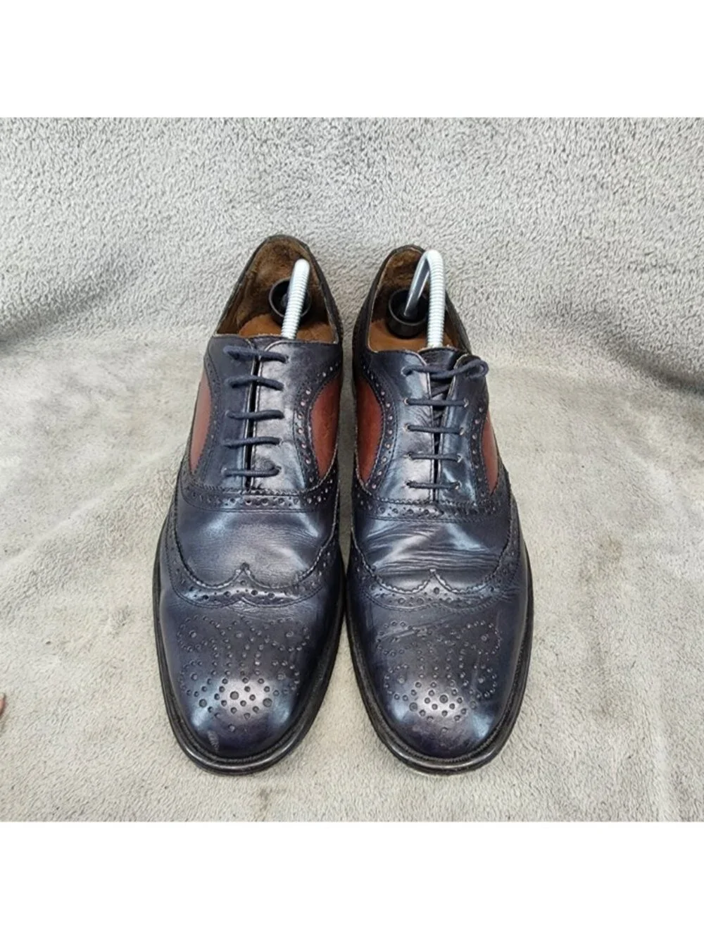 Messico Shoes Mens Size 10 Black Leather Lace Up Brogue Oxford *Read*